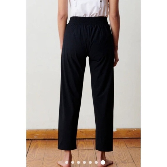 Aday Easy Day Pants Tie Waist Straight Leg Lightweight Ankle Length Black Small - Picture 2 of 8